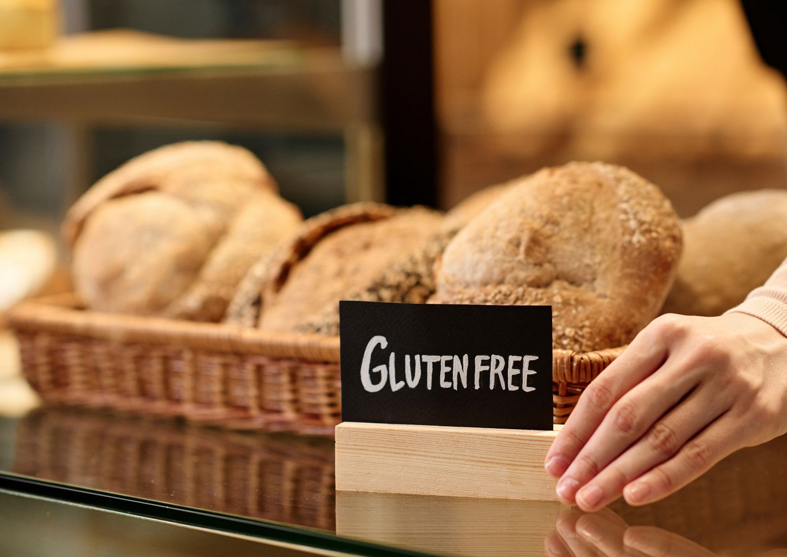 Glutenfritt brød i et bakeri