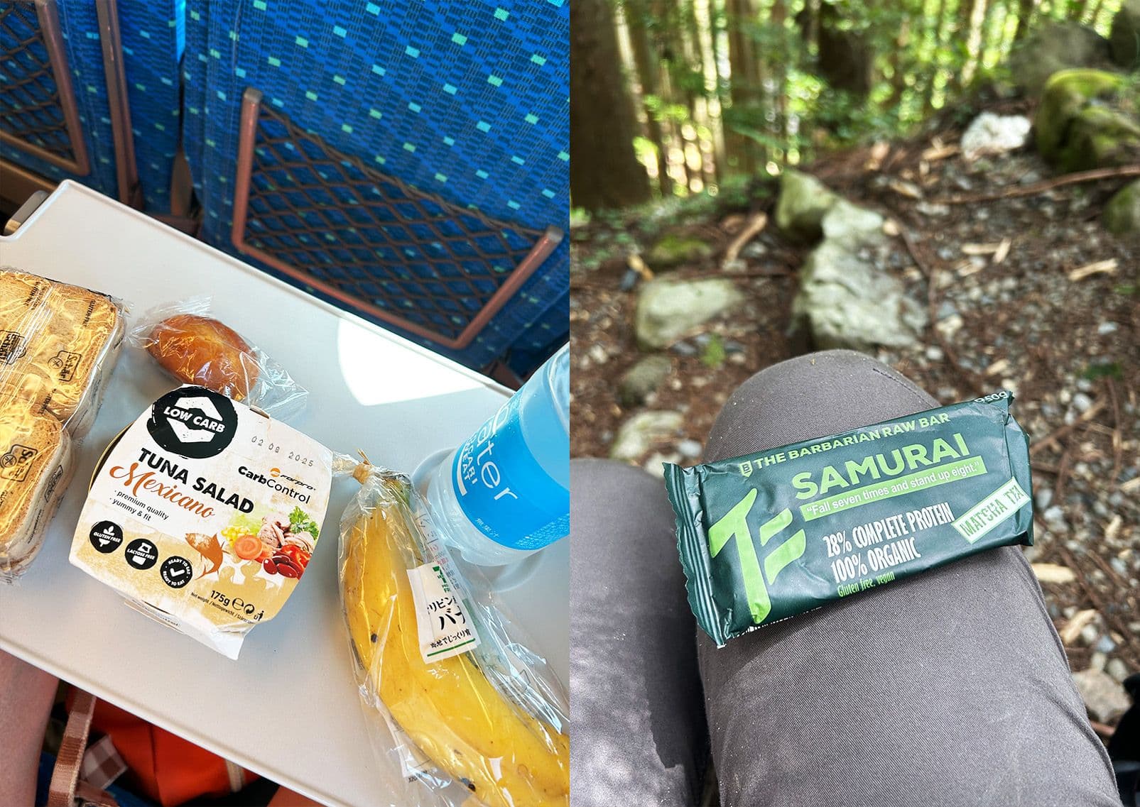 Glutenfrie matvarer tatt med på shinkansen og en fottur, Japan