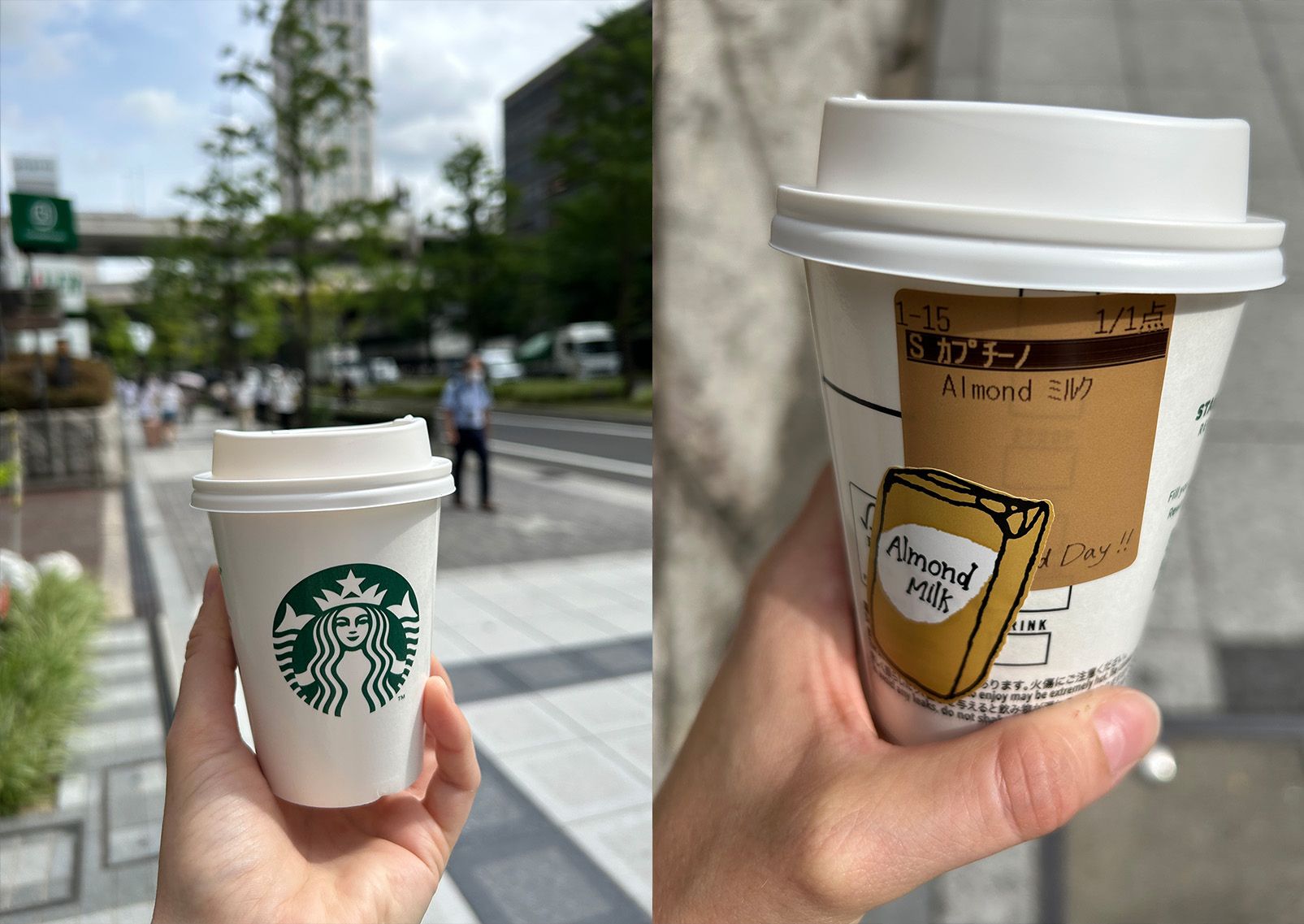 Kaffe til å ta med med mandelmelk