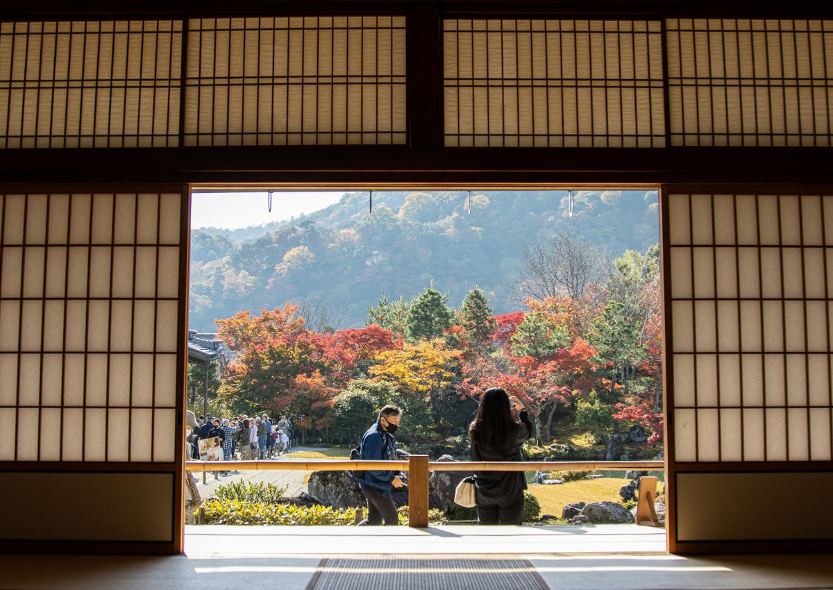 Hagen ved Tenryuji-tempelet, Kyoto, Japan