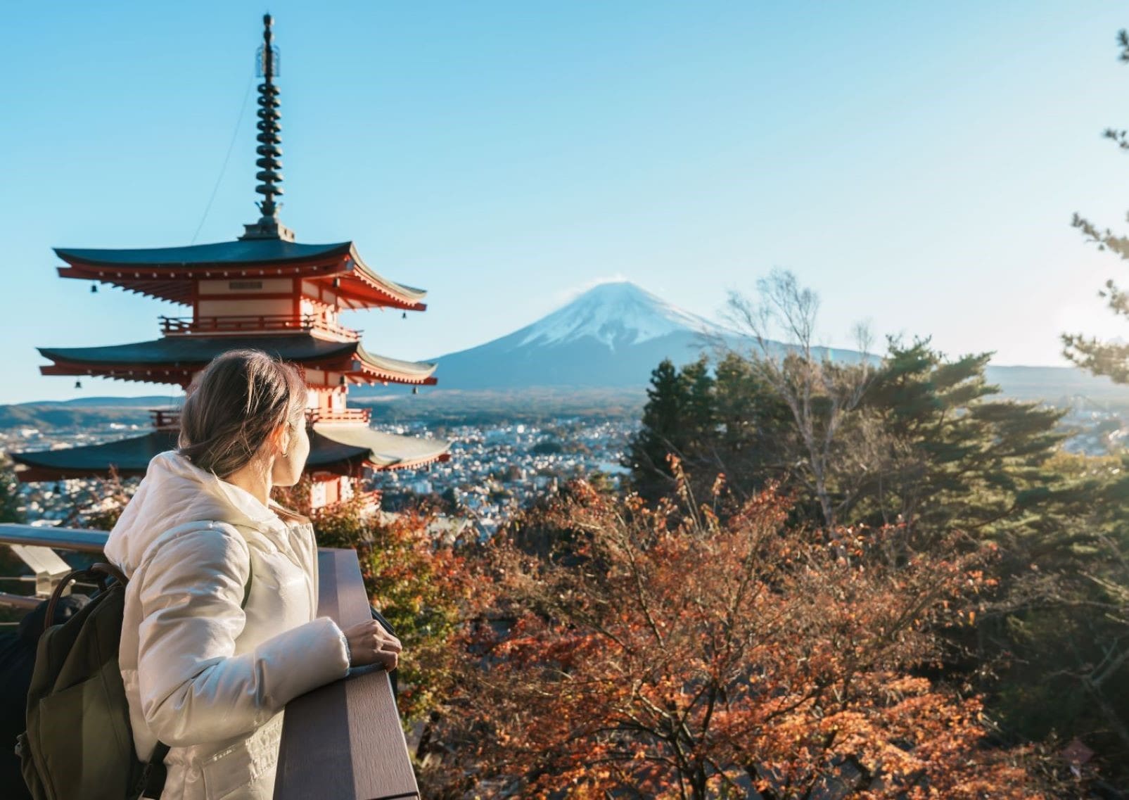 Turist på Mount Fuji, Japan