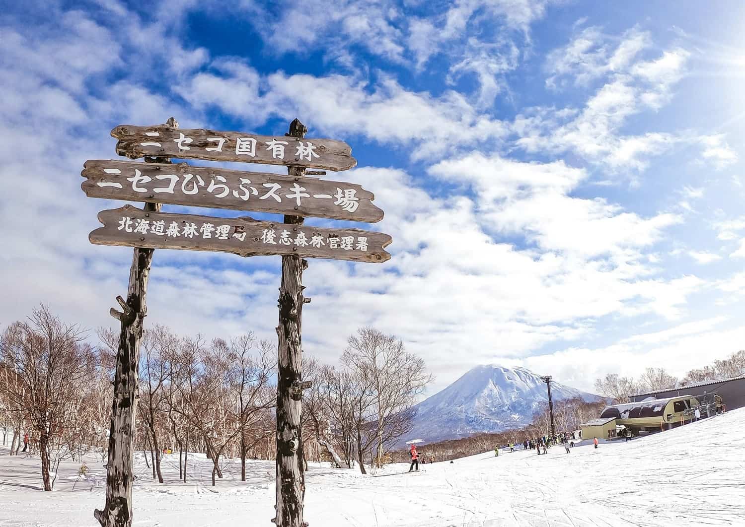 Niseko på en solrik dag, Hokkaido, Japan