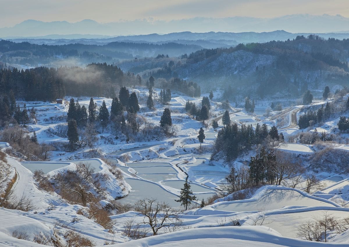 Vinterlandskap i Hoshitoge, Niigata
