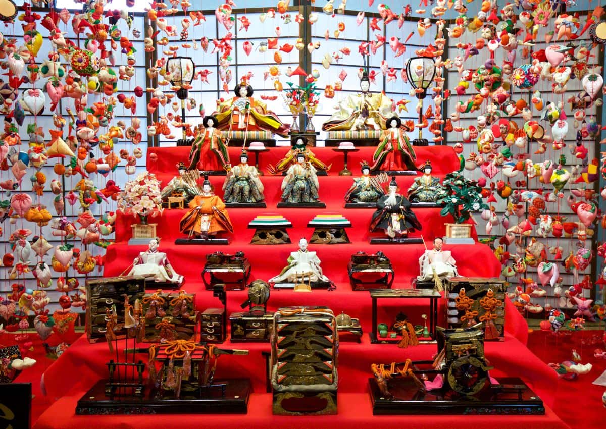 Hina Matsuri dukker på display i Japan