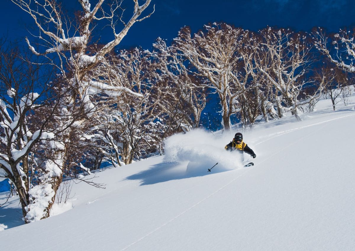 Skikjører i Geto Kogen, Iwate