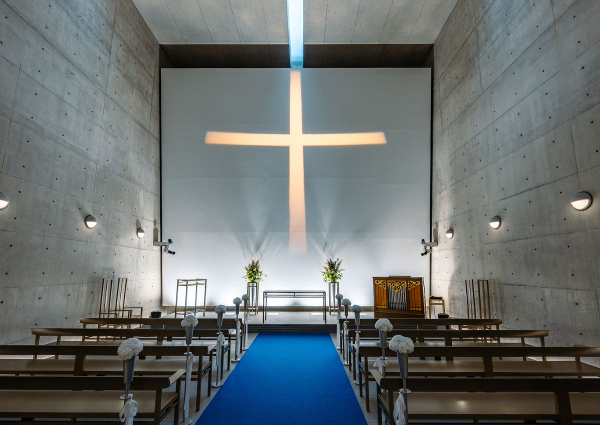 Interior designet av Tadao Ando på Awaji Island