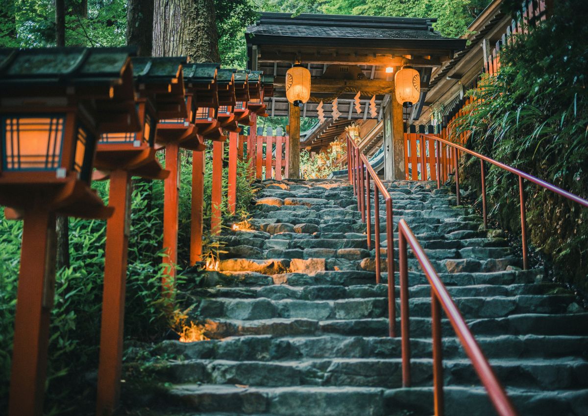 Helligdom om sommeren, Kyoto, Japan