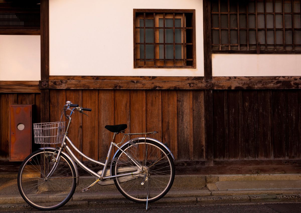 Sykkel parkert i Kyoto