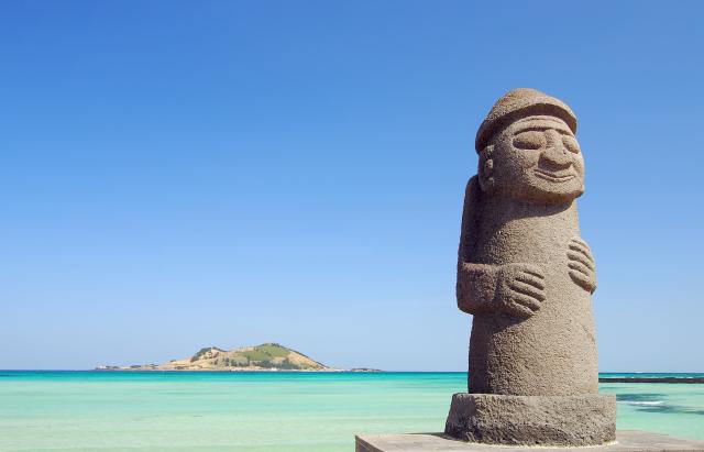 Steinstatue på Jeju-øya