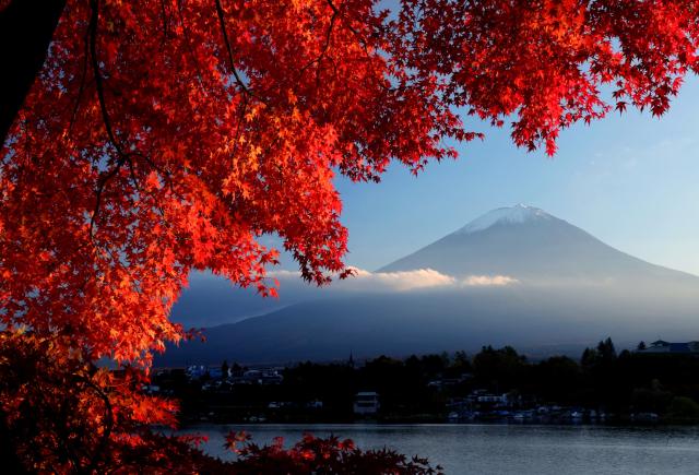 Mt. Fuji og Kawaguchi-sjøen