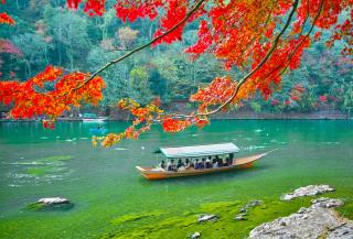 Båttur i Arashiyama, Kyoto