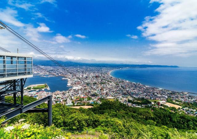 Utsikt fra utsiktsplattformen på Mt. Hakodate