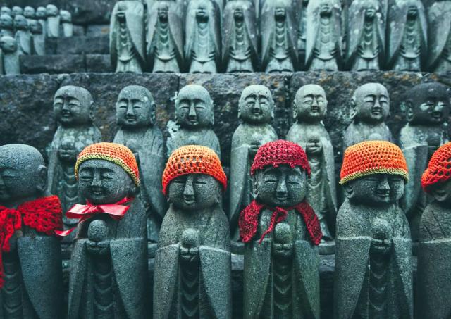 Jizo-statuer ved Hase-dera-tempelet