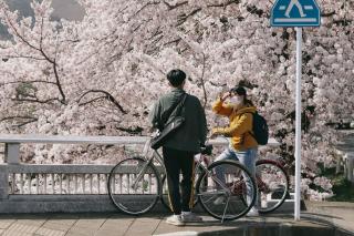 Par med sykler i Kyoto