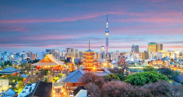 Utsikt over Tokyo Skytree om natten, Japan