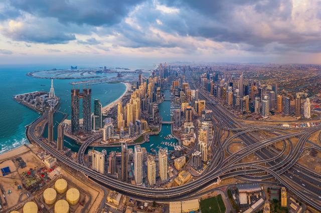 Utsikt over Dubai Marina og sentrum, Dubai
