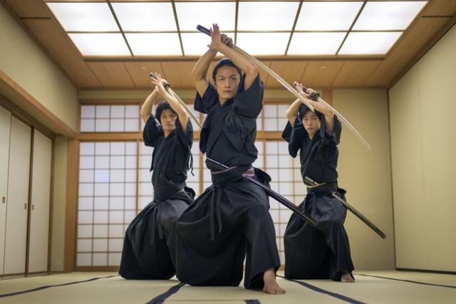 Samurai kendo-trening