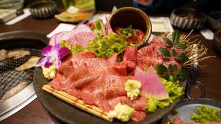 Middag med biff fra Yonezawa, Yamagata