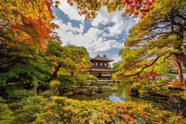 Ginkaku-ji tempel om høsten, Kyoto