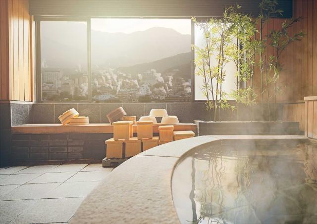 Onsen med utsikt over Beppu