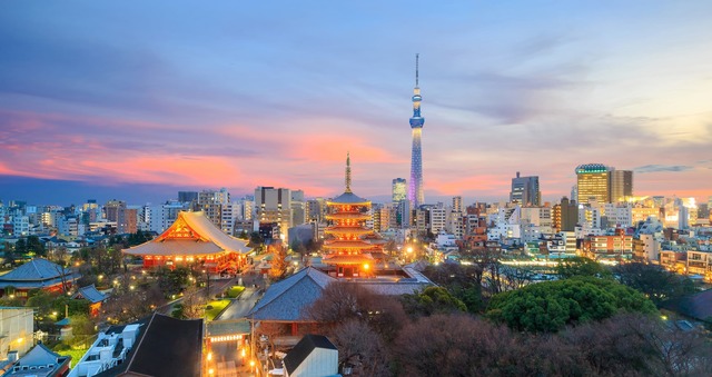 Solnedgang over Tokyo