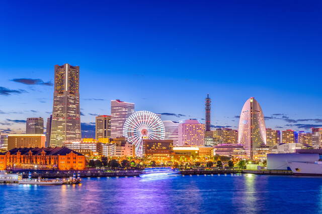 Kveldsutsikt over Yokohama