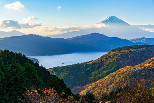 Ashi-sjøen med Fuji-fjellet, Hakone