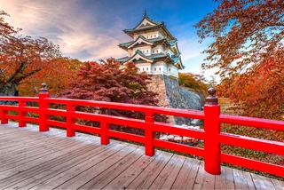 Hirosaki slott om høsten 