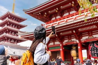 Fotografering av porten til Senso-ji-tempelet