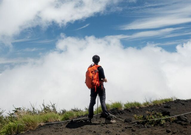 På vei oppover Mt. Yotei